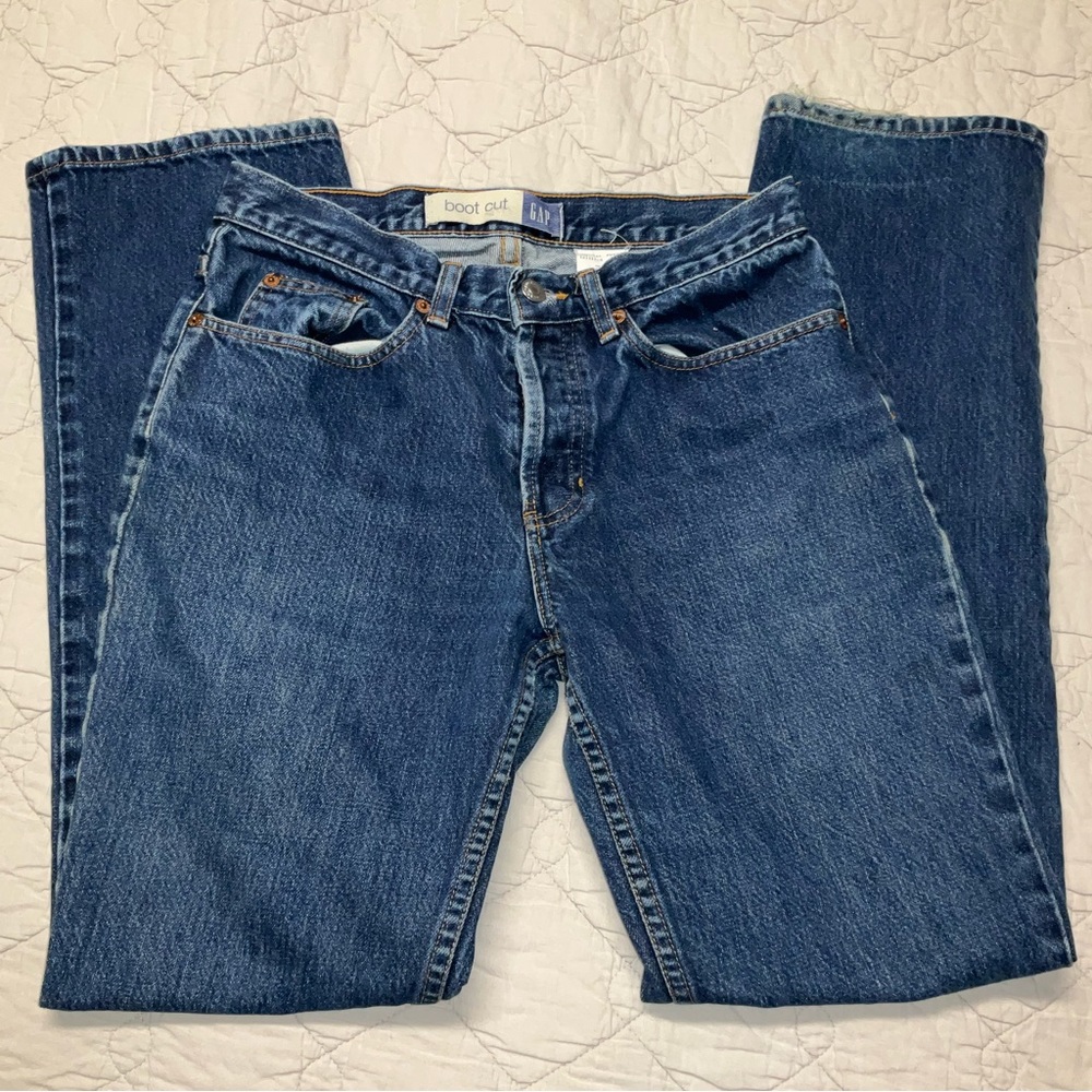 Vintage Made in USA Gap Button Fly women’s Size 6 Reg 100% Cotton Boot Cut Jeans